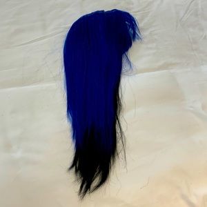 Wig, blue and black, high-end, worn once